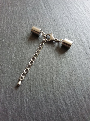 Stainless Steel End Cap Sets for 7.5mm Cord Necklaces or Bracelets (8mm Caps)