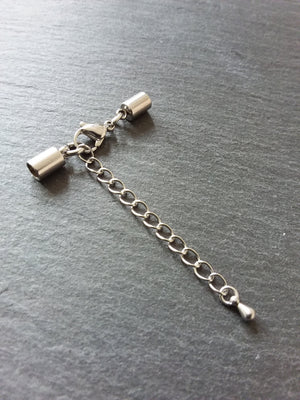 Stainless Steel End Cap Sets for 3.5mm Cord with or without Extender Chain (4mm end caps)