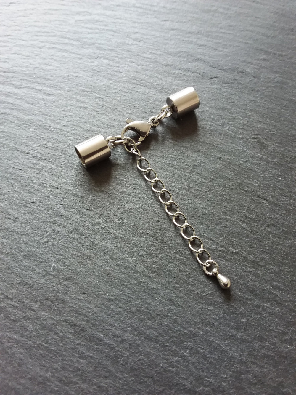 Stainless Steel End Cap Sets for 7.5mm Cord Necklaces or Bracelets (8mm Caps)