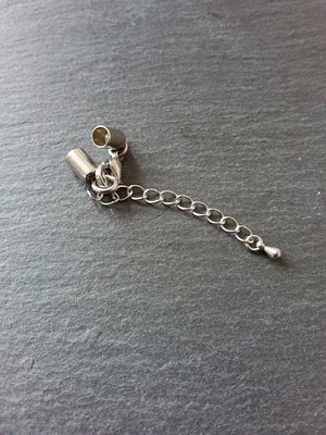 Stainless Steel End Cap Sets for 3.5mm Cord with or without Extender Chain (4mm end caps)