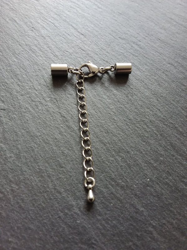 Stainless Steel End Cap Sets for 3.5mm Cord with or without Extender Chain (4mm end caps)