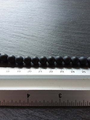 8mm Frosted Natural Black Agate Undyed Gemstone Round Beads Full 15.7 inch Strand