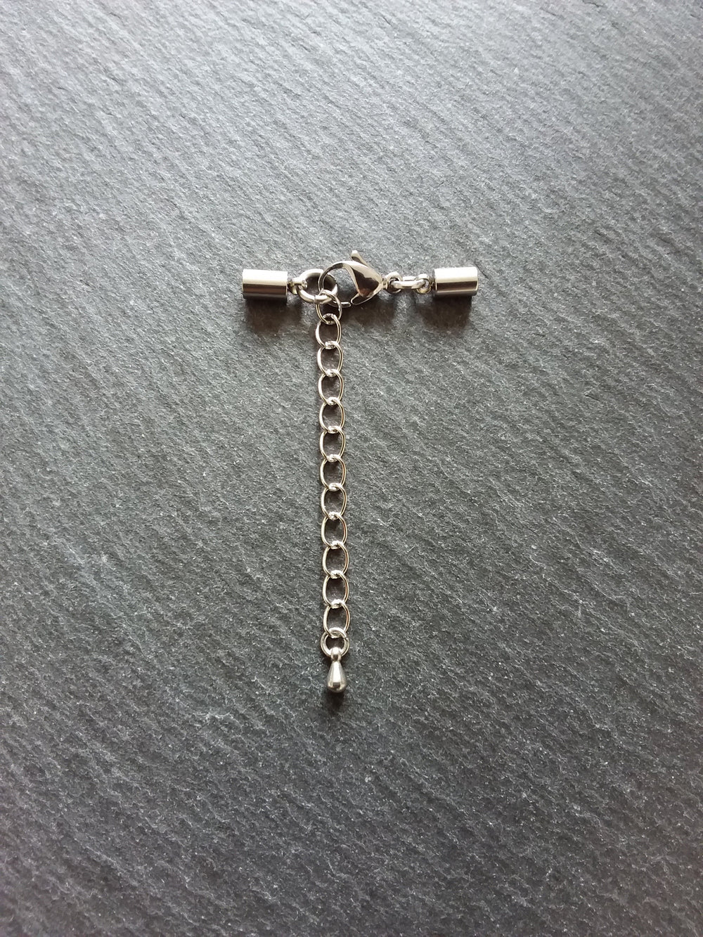 4 or 20 Stainless Steel End Cap Sets for 2.5mm to 3mm Cord with or without Extender Chain (3.2mm end caps)