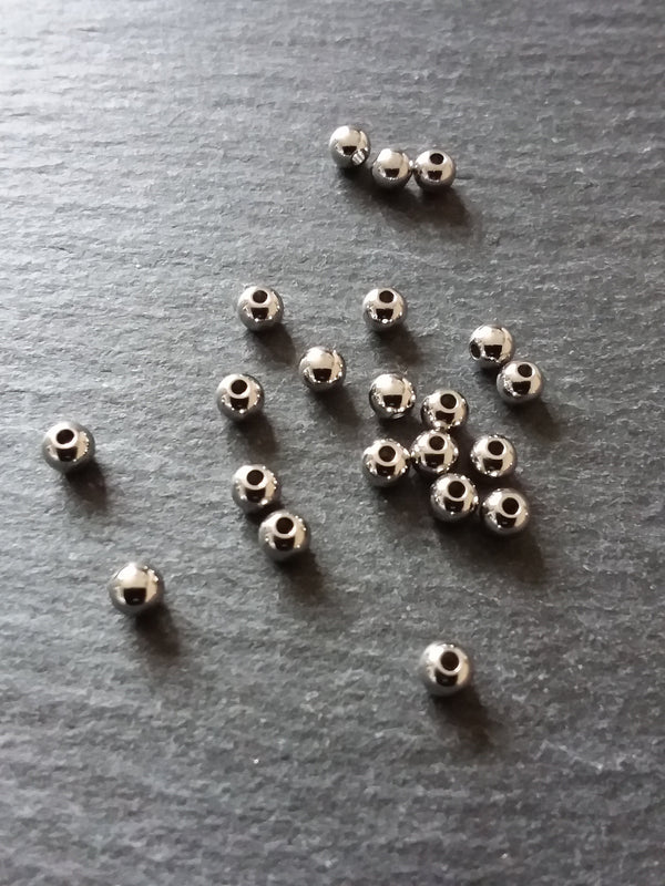 10 or 50 Stainless Steel 5mm Smooth Solid Round Spacer Beads 5x4.1mm Hole: 2mm - ContentedCatz
