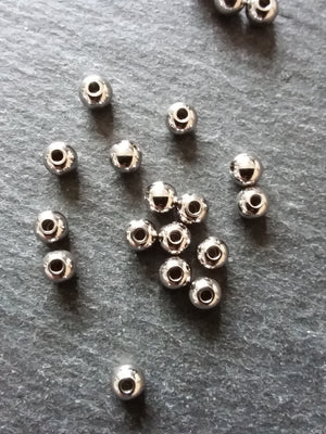 10 or 50 Stainless Steel 5mm Smooth Solid Round Spacer Beads 5x4.1mm Hole: 2mm - ContentedCatz
