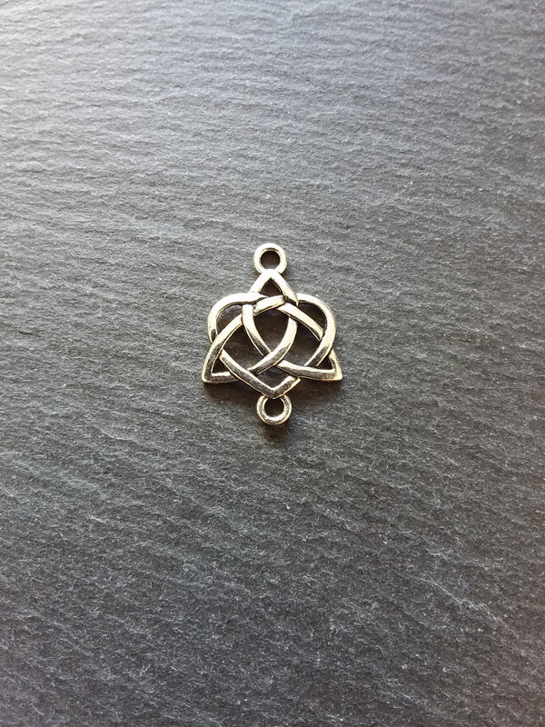 10 or 50 Celtic Knot Connector Charms Antique Silver Tone 24x19mm