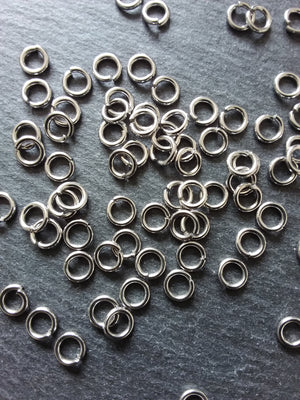 100 or 500 Stainless Steel 6mm Jump Rings Very Strong 1.2mm (16 Gauge)