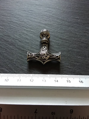 1 or 5 Solid Stainless Steel Thors Hammer Mjölnir Pendant 37x30x9mm