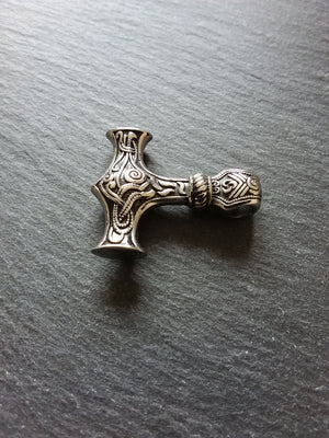 1 or 5 Solid Stainless Steel Thors Hammer Mjölnir Pendant 37x30x9mm