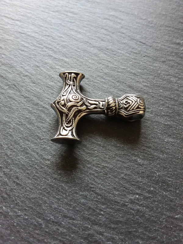 1 or 5 Solid Stainless Steel Thors Hammer Mjölnir Pendant 37x30x9mm