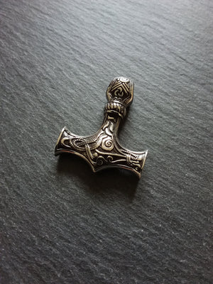 1 or 5 Solid Stainless Steel Thors Hammer Mjölnir Pendant 37x30x9mm