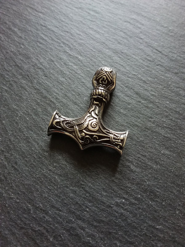 1 or 5 Solid Stainless Steel Thors Hammer Mjölnir Pendant 37x30x9mm