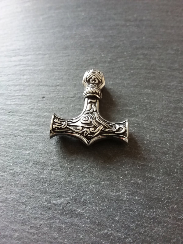 1 or 5 Solid Stainless Steel Thors Hammer Mjölnir Pendant 37x30x9mm