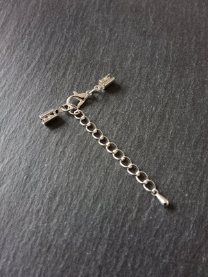 Silver Plated Crimp End Sets for 3mm to 3.5mm Cord Necklaces