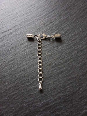 Silver Plated Crimp End Sets for 3mm to 3.5mm Cord Necklaces
