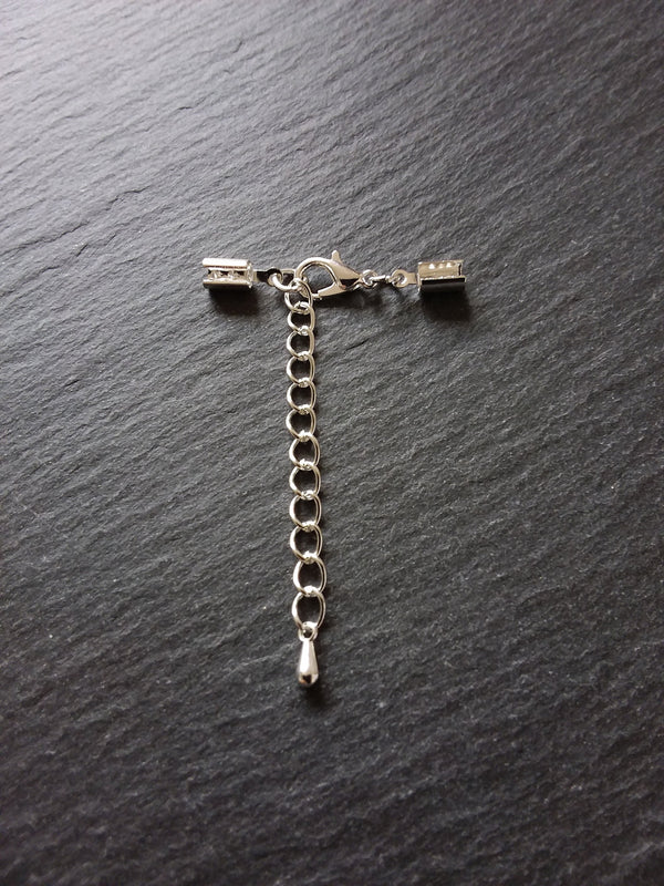 Silver Plated Crimp End Sets for 3mm to 3.5mm Cord Necklaces