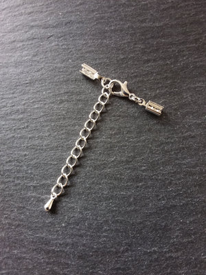 Silver Plated Crimp End Sets for 3mm to 3.5mm Cord Necklaces