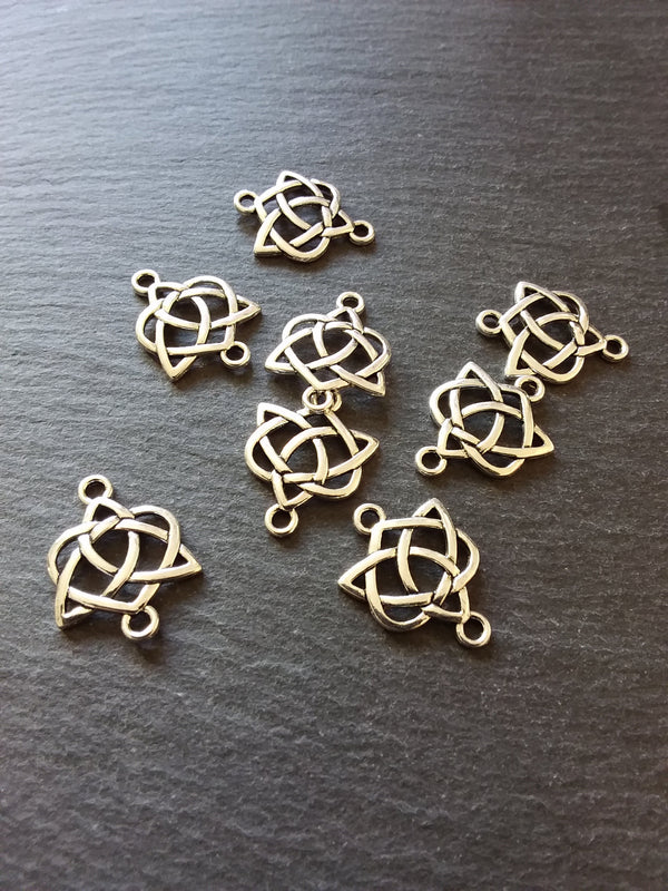 10 or 50 Celtic Knot Connector Charms Antique Silver Tone 24x19mm