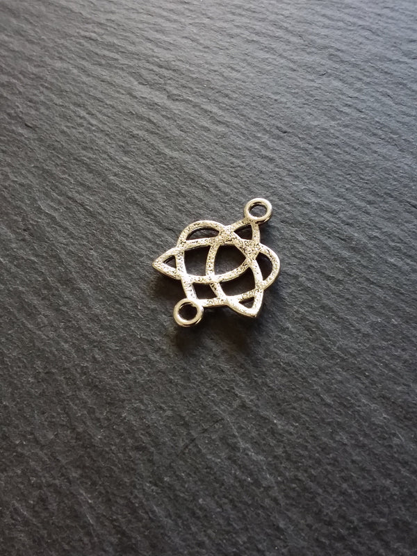10 or 50 Celtic Knot Connector Charms Antique Silver Tone 24x19mm