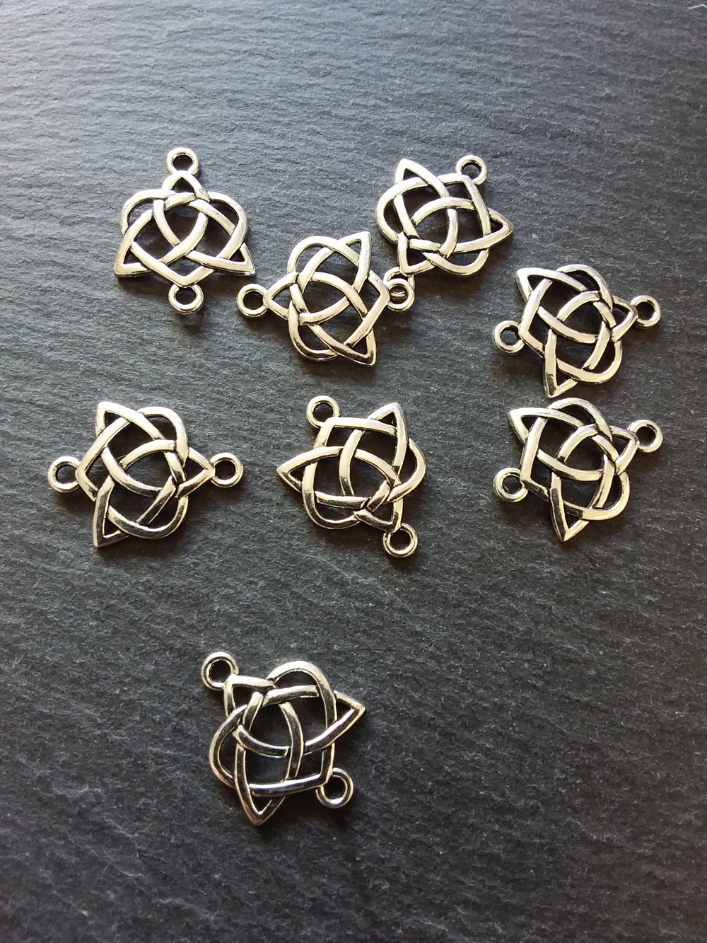 10 or 50 Celtic Knot Connector Charms Antique Silver Tone 24x19mm