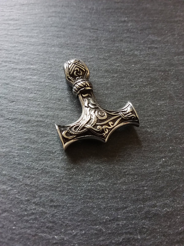 1 or 5 Solid Stainless Steel Thors Hammer Mjölnir Pendant 37x30x9mm