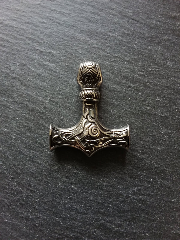 1 or 5 Solid Stainless Steel Thors Hammer Mjölnir Pendant 37x30x9mm