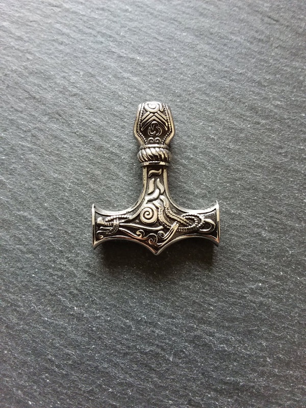 1 or 5 Solid Stainless Steel Thors Hammer Mjölnir Pendant 37x30x9mm