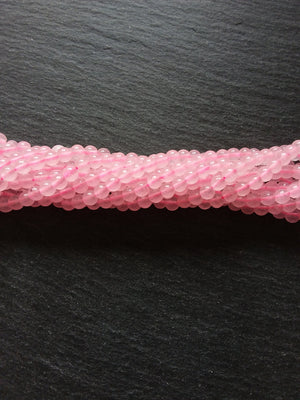 4.3mm Natural Rose Quartz Beads Undyed Round Polished Full 15.5 inch Strand