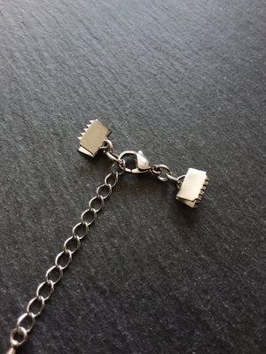 4 or 20 Stainless Steel Crimp End Sets for 8mm (5/16 inch) Chokers with Extender Chain