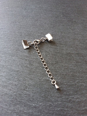 4 or 20 Stainless Steel Crimp End Sets for 8mm (5/16 inch) Chokers with Extender Chain