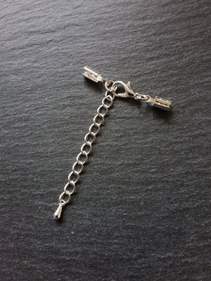 Silver Plated Crimp End Sets for 3mm to 3.5mm Cord Necklaces