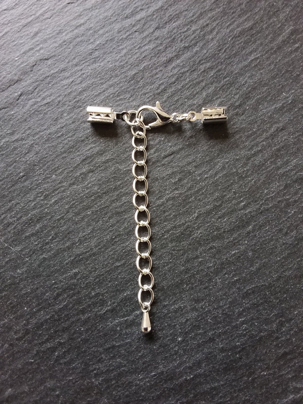 Silver Plated Crimp End Sets for 3mm to 3.5mm Cord Necklaces