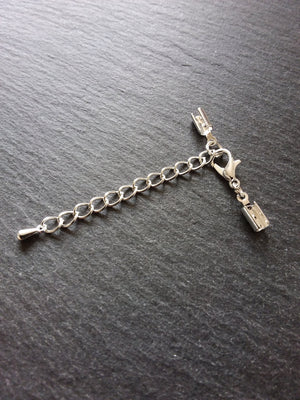 Silver Plated Crimp End Sets for 3mm to 3.5mm Cord Necklaces