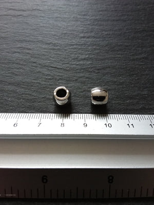 4 or 20 Bright Silver Tone 8mm Barrel Spacer Beads Smooth Plain Non-Tarnishing 9mm long x 8mm wide Hole: 5mm NICKEL FREE