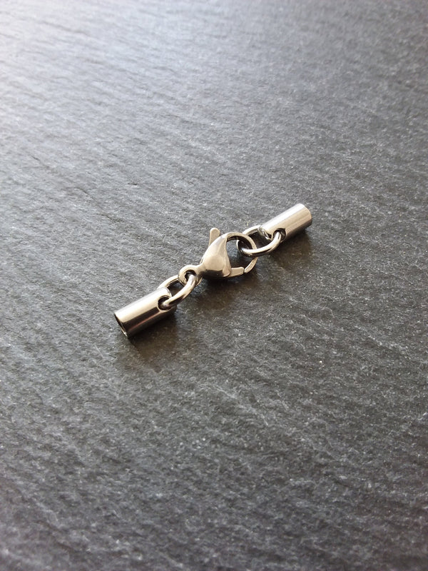 4 or 20 Stainless Steel Rounded End Cap Sets for 2.5mm Cord (3mm end caps)