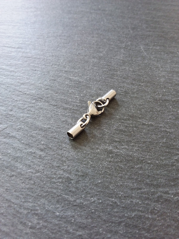 4 or 20 Stainless Steel Rounded End Cap Sets for 2.5mm Cord (3mm end caps)