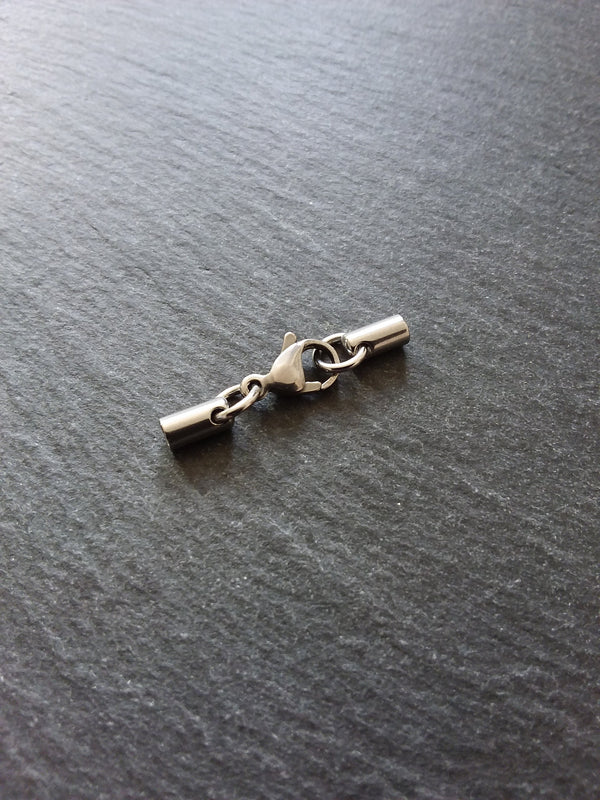4 or 20 Stainless Steel Rounded End Cap Sets for 2.5mm Cord (3mm end caps)