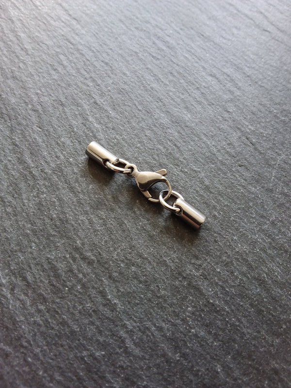 4 or 20 Stainless Steel Rounded End Cap Sets for 2.5mm Cord (3mm end caps)
