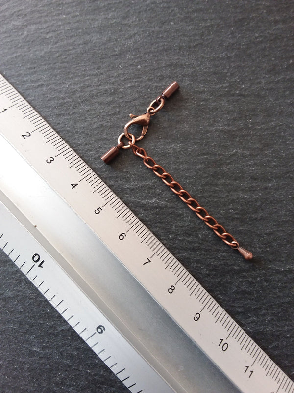 Antique Copper Tone End Cap Sets for 1.5mm Cord (2mm end caps)