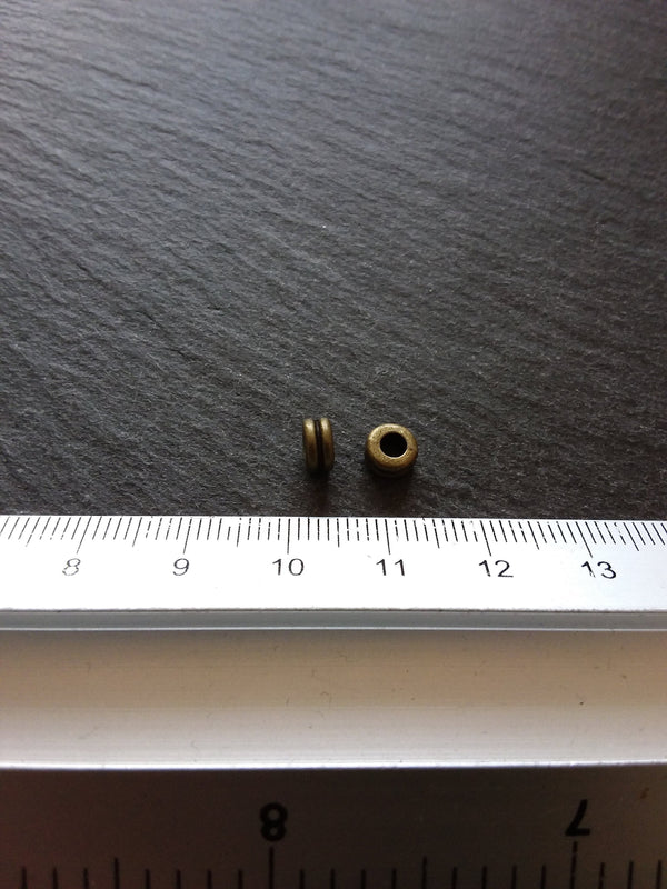 40 or 200 Antique Bronze Tone 6mm Round Macaron Spacer Beads 6x3mm