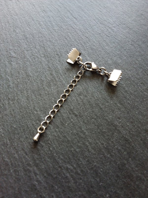 4 or 20 Stainless Steel Crimp End Sets for 8mm (5/16 inch) Chokers with Extender Chain