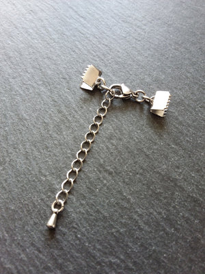 4 or 20 Stainless Steel Crimp End Sets for 8mm (5/16 inch) Chokers with Extender Chain