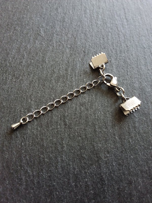4 or 20 Stainless Steel Crimp End Sets for 8mm (5/16 inch) Chokers with Extender Chain