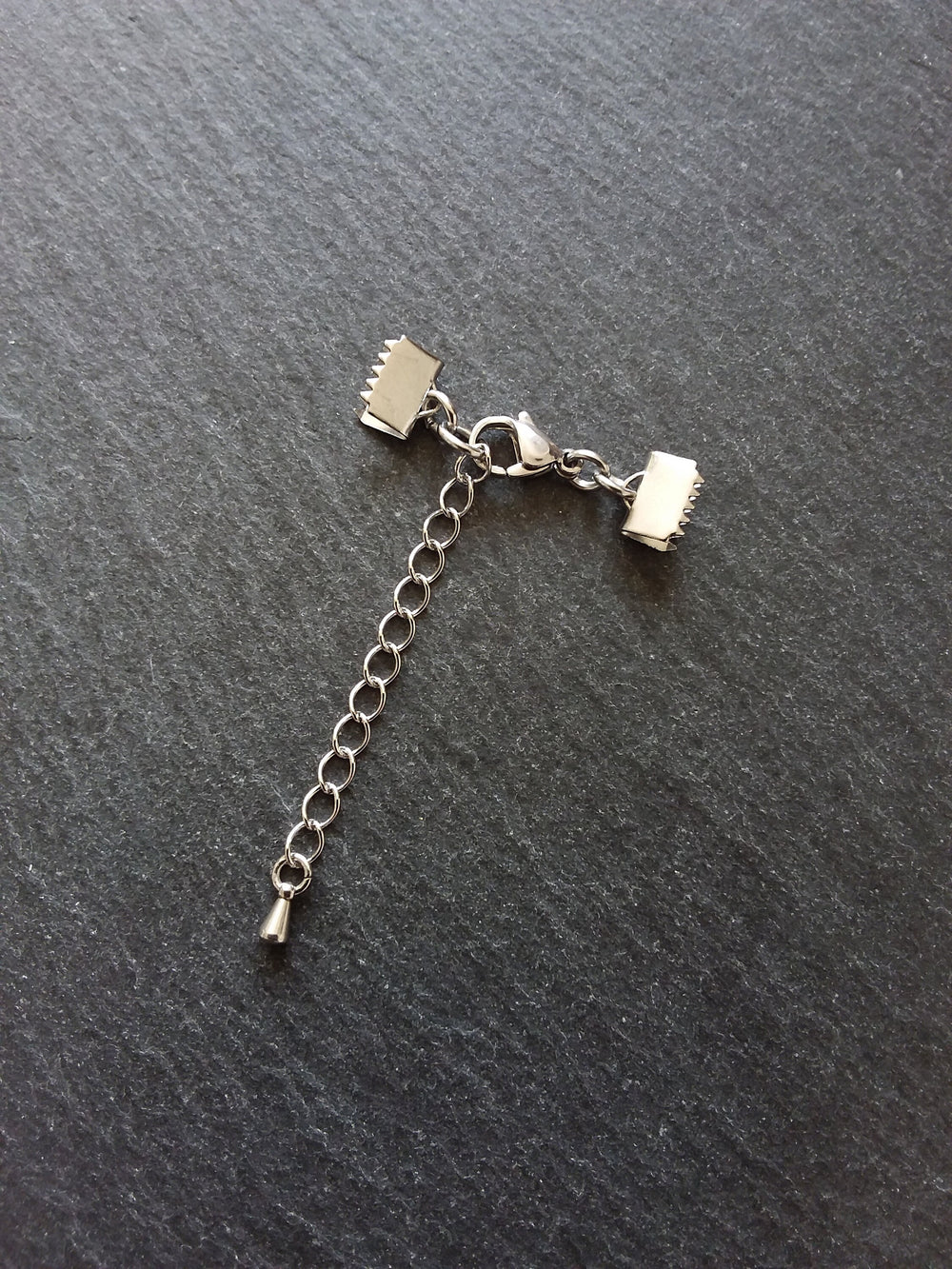 4 or 20 Stainless Steel Crimp End Sets for 8mm (5/16 inch) Chokers with Extender Chain