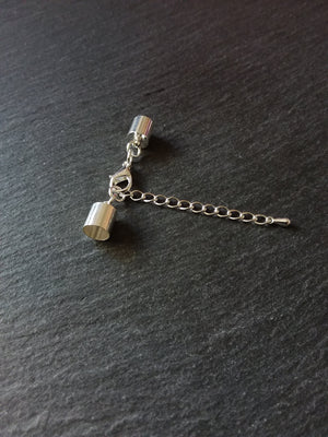 4 or 20 Silver Plated End Cap Sets for 7mm Cord (7.5mm end caps)