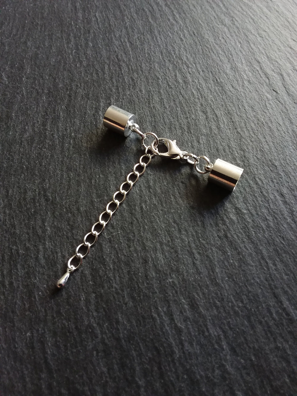 4 or 20 Silver Plated End Cap Sets for 7mm Cord (7.5mm end caps)