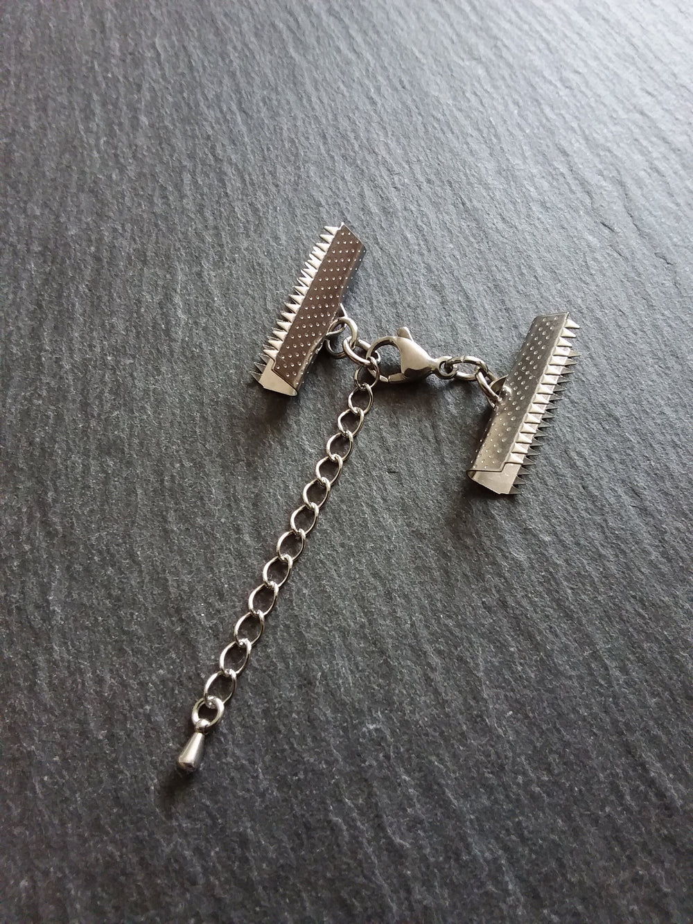 4 or 20 Stainless Steel Crimp End Sets for 25mm (1 inch) Bracelets & Chokers