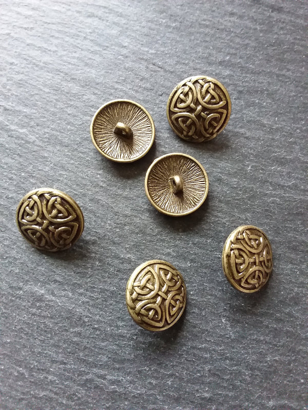 4 or 20 Celtic Knot Antique Bronze Metal Buttons 17mm (5/8") Fasteners