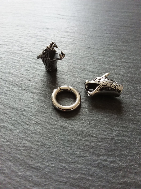 Stainless Steel Dragon End Cap Connector Set for 5mm Cord (5.5mm end caps)