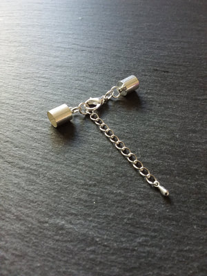 4 or 20 Silver Plated End Cap Sets for 7mm Cord (7.5mm end caps)